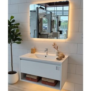 MUEBLE BAÑO #201-60 BLANCO C/BOTIQUIN LED  (chico)