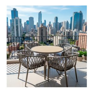 JUEGO DE TERRAZA #8876 (4+1) 80CM-RED